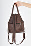 حقيبة ظهر نسائية من الجلد الطبيعي / مناسبة للاستخدام كحقيبة كتف متعددة الوظائف وحقيبة ظهر - 7