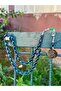 Name Detailed Petrol Blue Silver Tasseled Fire Amber Prayer Beads - 2