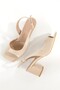 Nino Ten Patent Leather Thick Heeled Sandals Blunt Toe Shoes