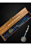 Name Detailed Petrol Blue Silver Tasseled Fire Amber Prayer Beads