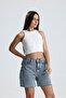Copy - Women's Pleated High Waist Buttoned Flexible Mini Jeans Skirt with Lyras - 6
