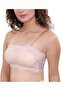 Women's Padded Seamless Floral Lace Tube Bra Strapless Bra with Removable Soft Cups - 3