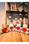 4 Cute Mini Plush Teddy Bears - Heart'I Love You' Message 11X9 cm - 4