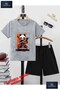 Kids Unisex “Panda Ninja Sword“ Custom Printed Crew Neck T-Shirt - Shorts Set