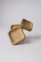 Natural Bamboo Square Set of 3 Snack Bowls Breakfast Bowl - 7