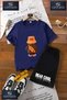 Children's Unisex "Baby Orange Hat Baby Written" Special Printed Crew Neck T-Shirt - Shorts Set