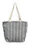 Navy Blue Striped Cotton Fabric Large Size Lined Women's Sports Beach Bag // Pc001 - 4