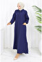 Double Fabric Long Tunic Trousers Double Suit 0034-09 Dark Navy Blue - 2