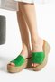 Stella Women's Wedge Heeled Genuine Suede Leather Slippers - 2
