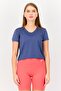 Women Sportswear Fit Short Sleeve Training Top, Slate Blue