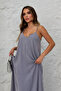 Aerobin Fabric Adjustable Strap Long Women's Dress 3088