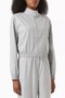Short Viscose Blend Bomber Jacket with Zipper and Stylish Texture - 5