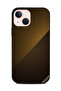 غطاء حماية لهاتف Apple iPhone 13 Mini بنمط جلدي أصفر داكن وبني