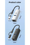 3 Port Network & Data Adapter: Rj45 Lan + USB 3.0 + Type-C Input |   Metal Case - 4