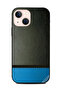 غطاء حماية لهاتف Apple iPhone 13 Mini بنمط جلدي أزرق وأخضر داكن