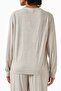 Merino Wool Button down Cardigan for Women, Deep Collar and Mother Pearl Buttons, Gray Beige - 3
