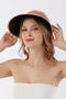Houndstooth patterned visor adjustable straw hat - 2