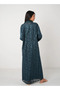 Olive Green Full Lace Open Abaya 3 Pieces Set - 2