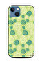 Protective Case Cover For Apple iPhone 13 Circles Green Pattern