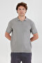 Striped Polo Neck Knitwear T-Shirt