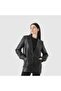 Black Women's Classic Leather Blazer Jacket [Tg810062] - 3