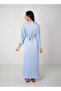 Light Blue Bling Open Abaya 3 pieces Set - 2