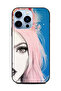 غطاء حماية لهاتف Apple iPhone 13 Pro شعر وردي نصف وجه
