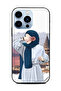 غطاء حماية لهاتف Apple iPhone 13 Pro يحمل زهرة في يده بينما يخفي عينيها
