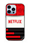 غطاء حماية لهاتف Apple iPhone 13 Pro من Netflix بخطوط حمراء وسوداء