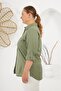 Large Size Shirt with Sleeve Epaulettes Khaki - 2