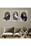 ثلاث لوحات خشبية ام دي اف بتصميم حصان مقاس 120x60 سم