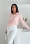 Women's Pink Polo Neck Standard Size Knitwear Blouse - 4