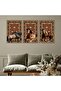 ثلاث لوحات خشبية ام دي اف بتصميم حصان مقاس 120x60 سم