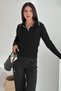 Women's Black Polo Neck Standard Size Knitwear Blouse - 3
