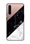 غطاء حماية لهاتف OnePlus Nord باللون الأبيض والأسود مع سطح رخامي بنمط عادي