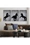 ثلاث لوحات خشبية ام دي اف بتصميم حصان مقاس 120x60 سم