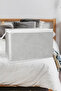 (2 Pcs) Gray Striped Zippered Mini Size Pouch Pillow-Sweater-Clothing Organizer 45*40*30 cm - 3