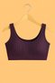 Women's Purple Athlete Bustier – Padded, Ribbed, Casual Comfort, Suitable for Sports and Daily Use - 2