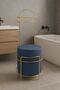 LUX GOLD Bathroom Toilet Paper Holder Trash Can Set Plastic Bucket 6 Liters Stainless Wire