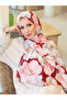 Poppy Flower Pattern Crepe Shawl - 3