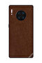 Protective Case Cover For Huawei Mate 30 Pro Dark Brown Leather Pattern