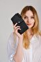 Original Just Polo Coin Zipper Vertical Multi-Compartment Women's Wallet Handheld Portfolio 19*10 cm 1 Black