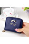 Small Size Navy Blue Zippered Card Holder & Coin Purse