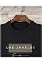 Oversize Fit Cotton Losangeles Straw Printed Relaxed Fit T-Shirt Unisex - 2