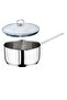 Steel Saucepan 22 cm Milk Saucepan/Sauce Bowl with Glass Lid