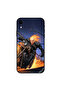 غطاء حماية لهاتف iPhone XR برسومات جمجمة ورجل على دراجة نارية