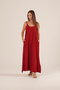 Women's Rose Tela Strap Maxi Length Side Slit Dress - 2