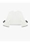 Bow Long Sleeve Crew Neck Blouse - 2