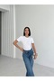 Crew Neck Short Sleeve Cotton Bodysuit White-White Crew Neck Bodysuit T-Shirt - 5