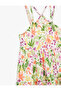 Cotton Floral Dress with Strap Floor Detail - 3